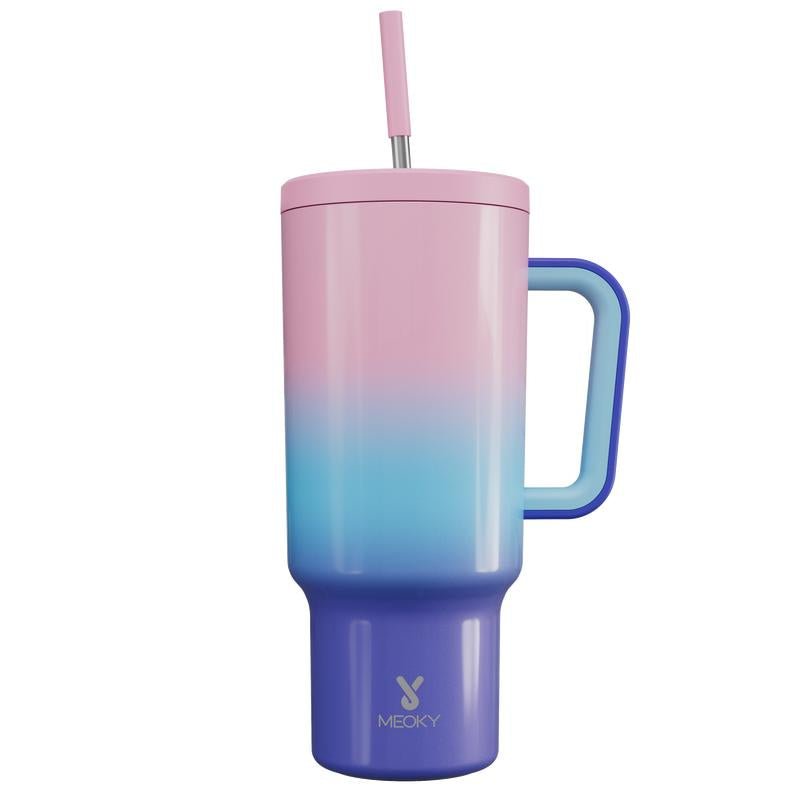 【Shipped from Usa】Meoky Reusable Food Grade Stainless Steel Cup for School, Outdoor, Office, Portable Leak-Proof Car Thermos Cup, Keeps Cold for 24 Hours, Valentine'S Day Gift (1182Ml)