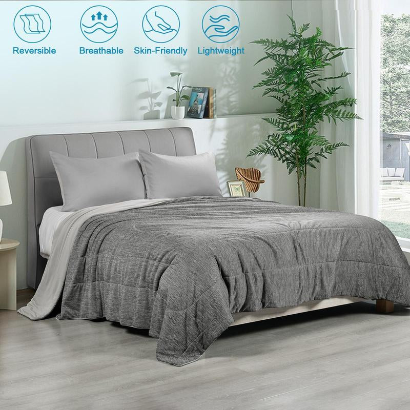 All Season Cooling Warm Blanket, 500Gsm Soft Cloud-Like Lightweight Breathable Skin-Friendly Summer Blanket, Reversible Cooling Blanket for Sleeping, Great Decor for Couch Bed Sofa Home Car, Mother'S Day Gifts, Bedroom Accessories, Fathers Day Gift
