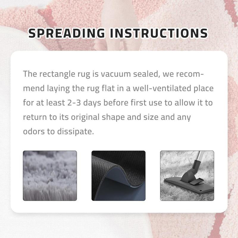 Plush Floor Mat Decorative Area Rug, Modern Floor Carpet for Living Room Bedroom Home Decor, Room Decor