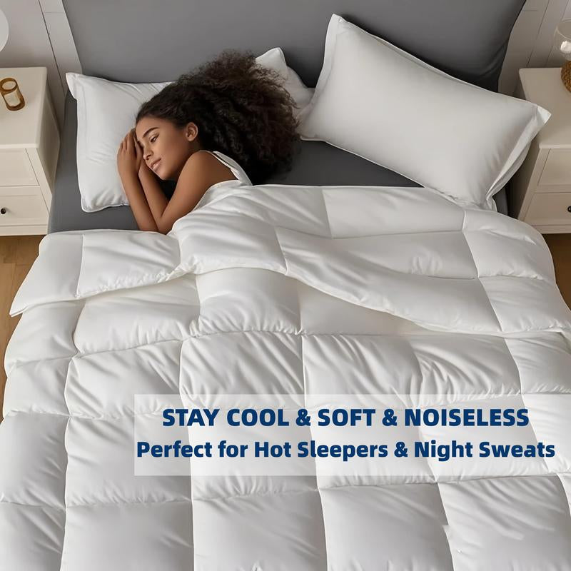 Cosybay down Alternative Comforter with 4 Corner Tabs All-Season Lightweight Reversible Duvet Insert Soft Fluffy Breathable Quilt Warm for Bedroom School High Quality Hotel Bedding Machine Washable Black Queen Size - Fathersdaygift
