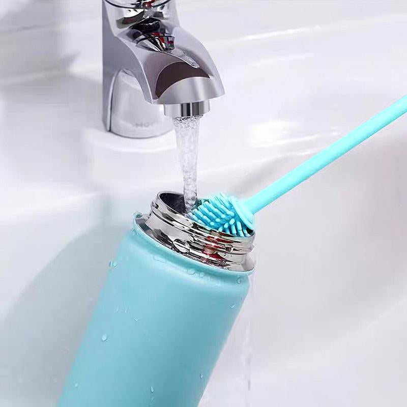 2 Pack Silicone Bottle Brush Cleaner Lab Cleaning Brush for Bottle - Blue Set Kitchen