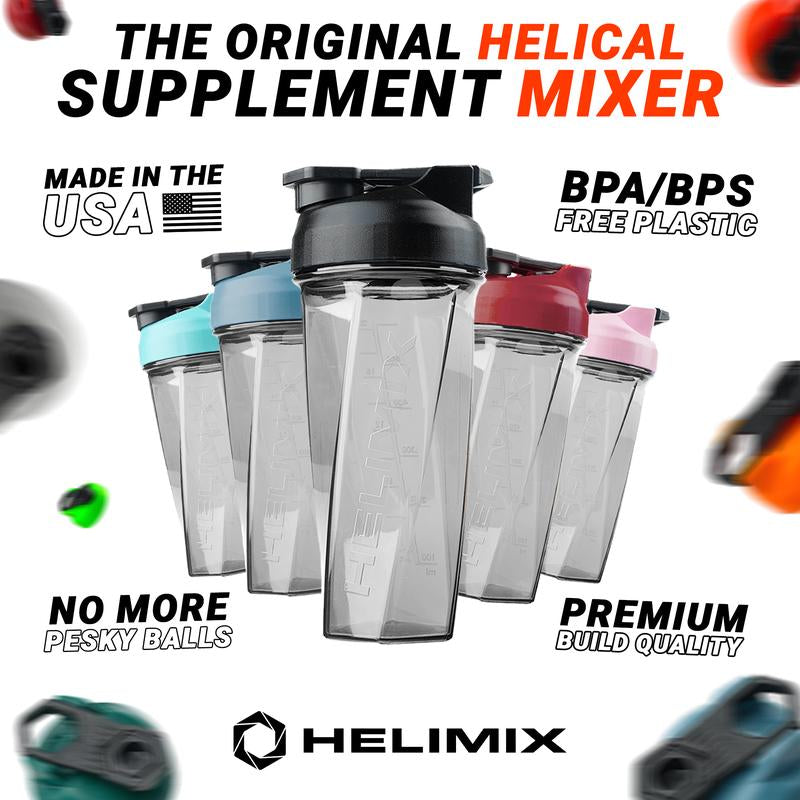 HELIMIX Blender Shaker Bottle Made in USA No Whisk Ball Needed