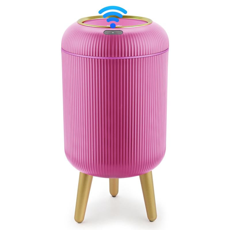 Pukomc Smart Induction Waterproof Trash Can for Bathroom, Bedroom, Office Nordic Style, Household Items Saving Space Motion Sensor Multifunctional Home Goods Environmentally Friendly Automatic