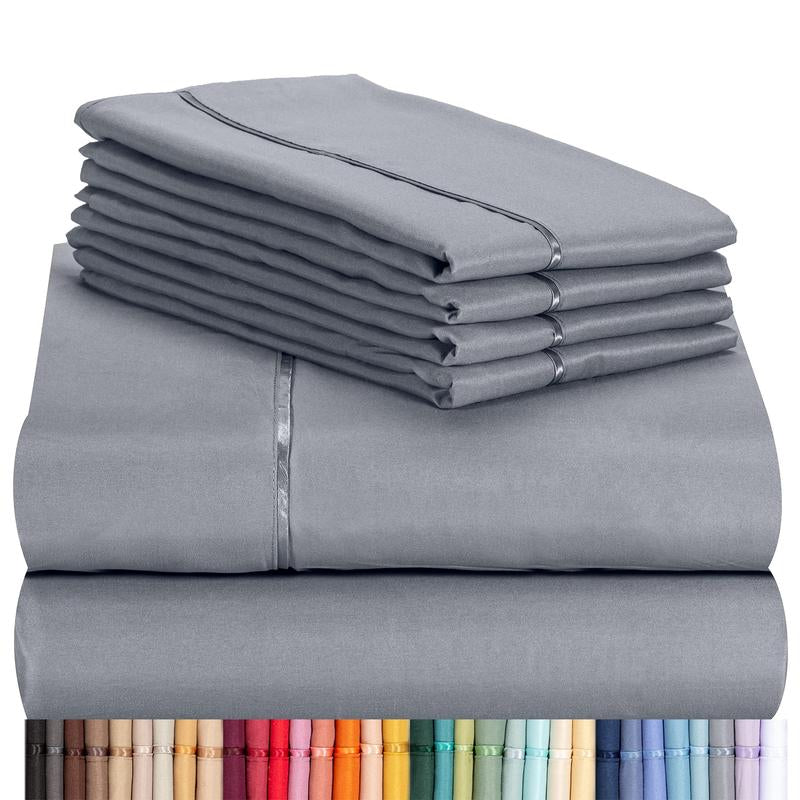 Luxclub 4 PC Sheet Set 18" Deep Pockets Eco Friendly Wrinkle Free Silky Soft Microfiber Hotel Bedding Comfortable Breathable