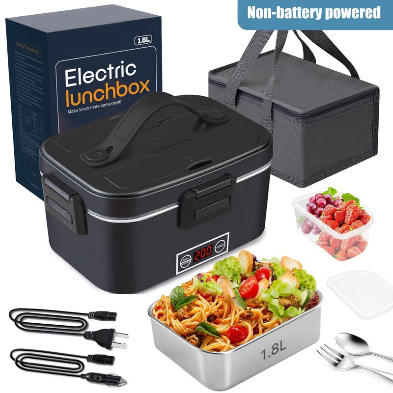 Nifogo Electric Lunch Box, 80W Food Heater 1,8L for Adults Portable Food Heater with Tableware and Lunch Bag, Car & Home Portable Electronic Food Heater for Home Office Travel