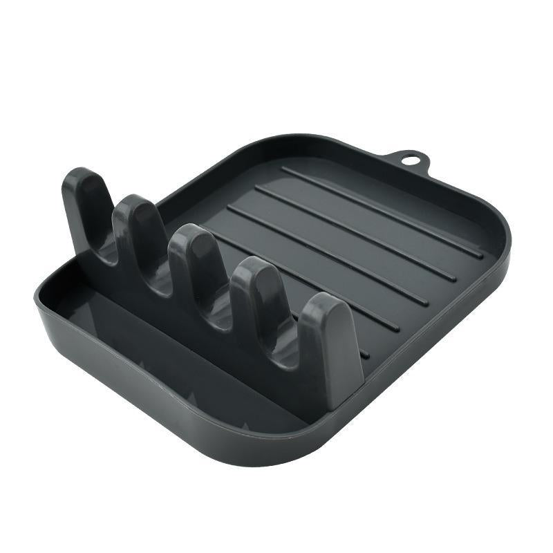 Pot Lid and Spoon Holder, 1 Count Non-Slip Kitchen Pot Lid and Spoon Rest, Spatula Countertop Storage Rack, Kitchen Gadgets, Kitchen Accessories, Kitchen Utensils Storage Organizer, Summer Gift