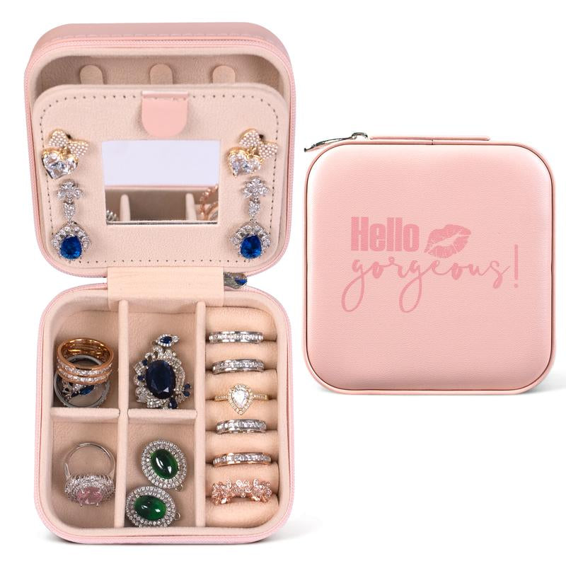 MEESOO Personalised Love Words Jewelry Box Birthday Gifts for Mom for Women Ring Holder Earring Storage Box Travel Jewelry Case
