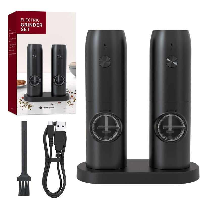 Electric Salt & Pepper Grinder Set, 1/2 Counts Battery Powered Household Seasoning Grinder, Portable Handheld Grinder for Kitchen(Without Battery), Gift